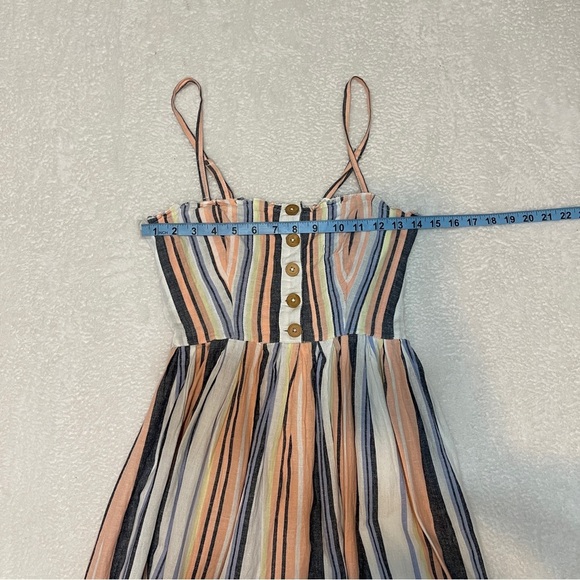 Free People Lilah Striped Boho Cute Summer Midi Dress‎ Women's XS - Picture 5 of 12